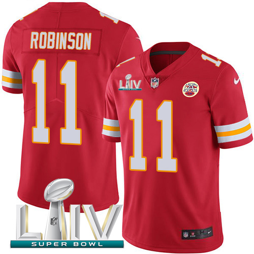 Kansas City Chiefs Nike #11 Demarcus Robinson Red Super Bowl LIV 2020 Team Color Men Stitched NFL Vapor Untouchable Limited Jersey